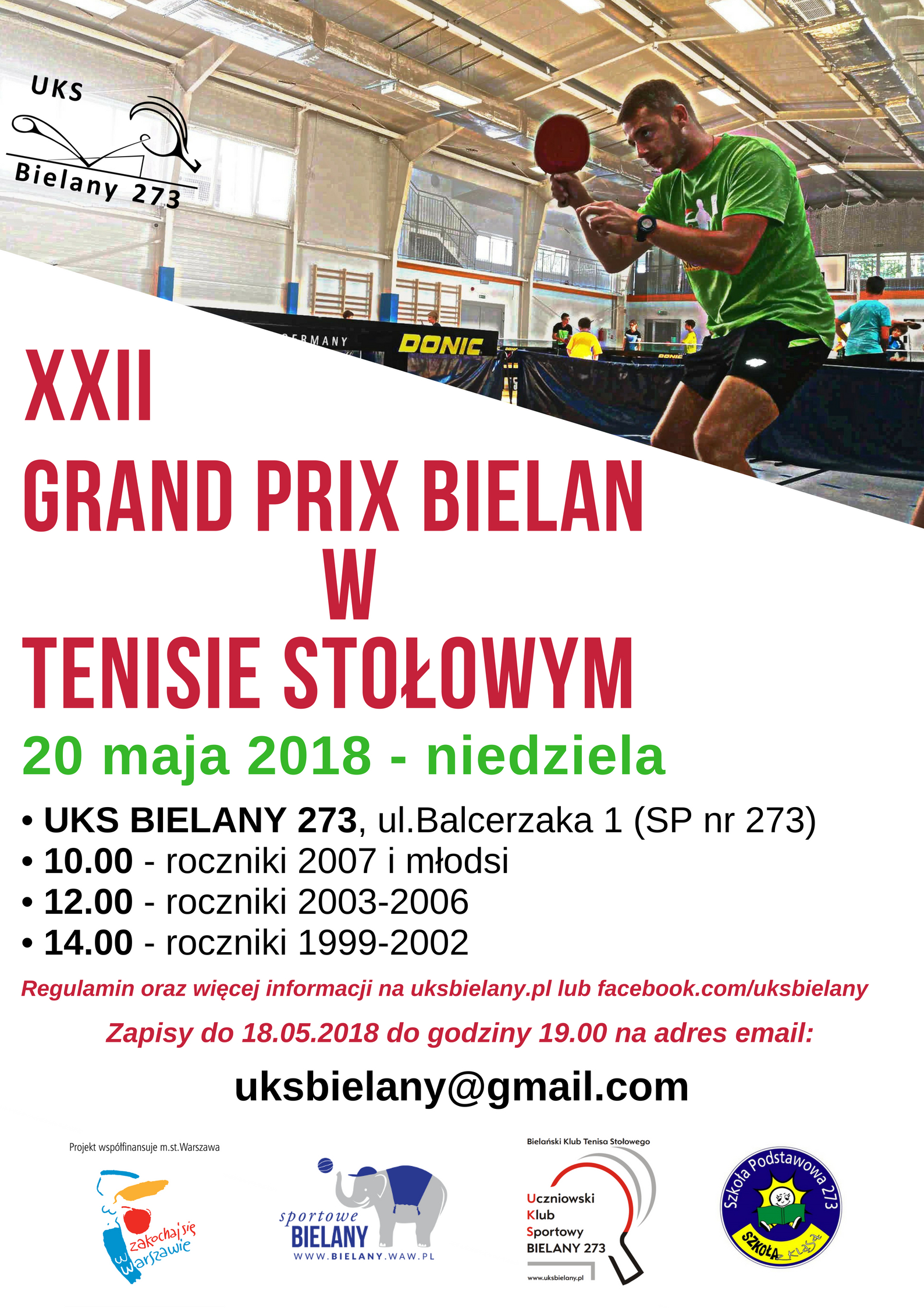 Plakat GP Bielan 20 maj niebieski słoń