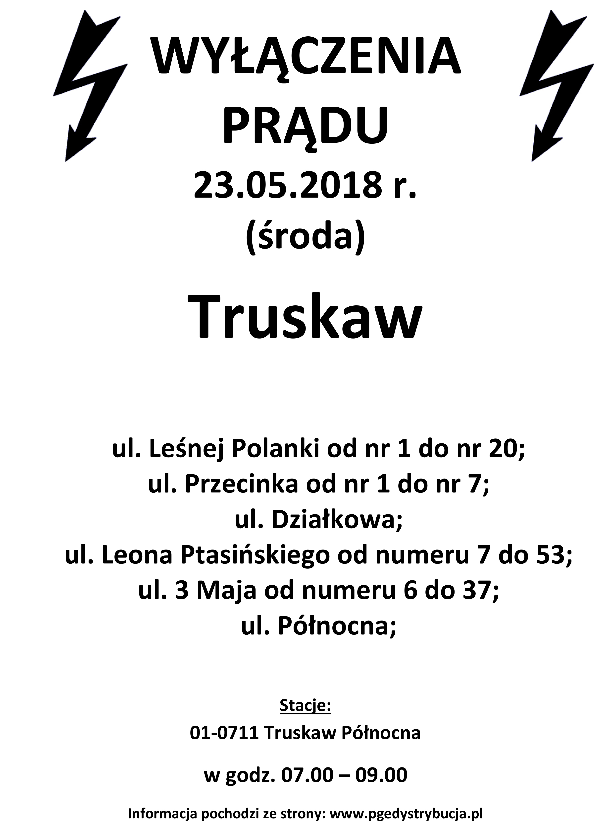 23052018_wyłączenie prądu_Truskaw