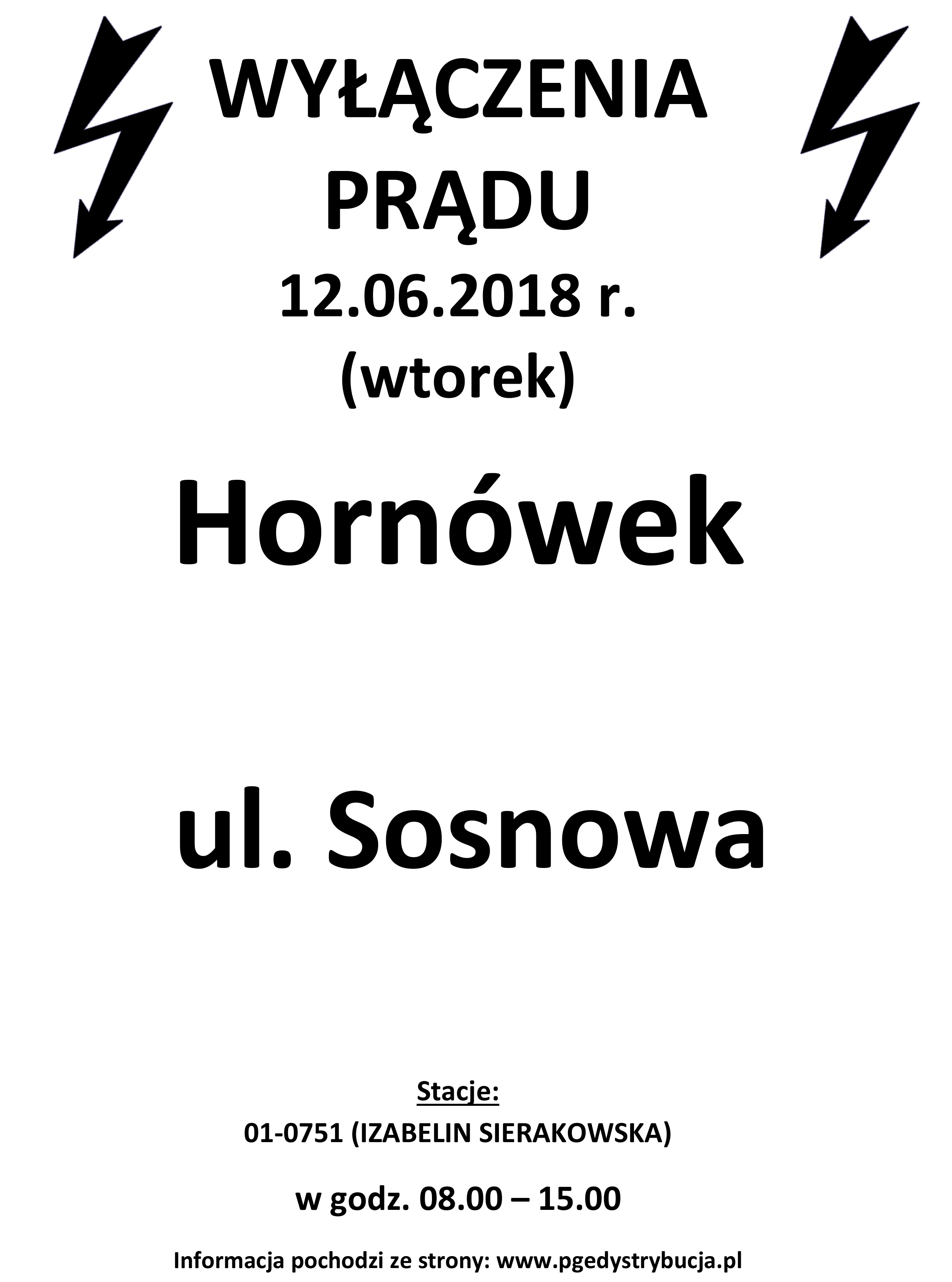 wyłączenie prądu hornówek