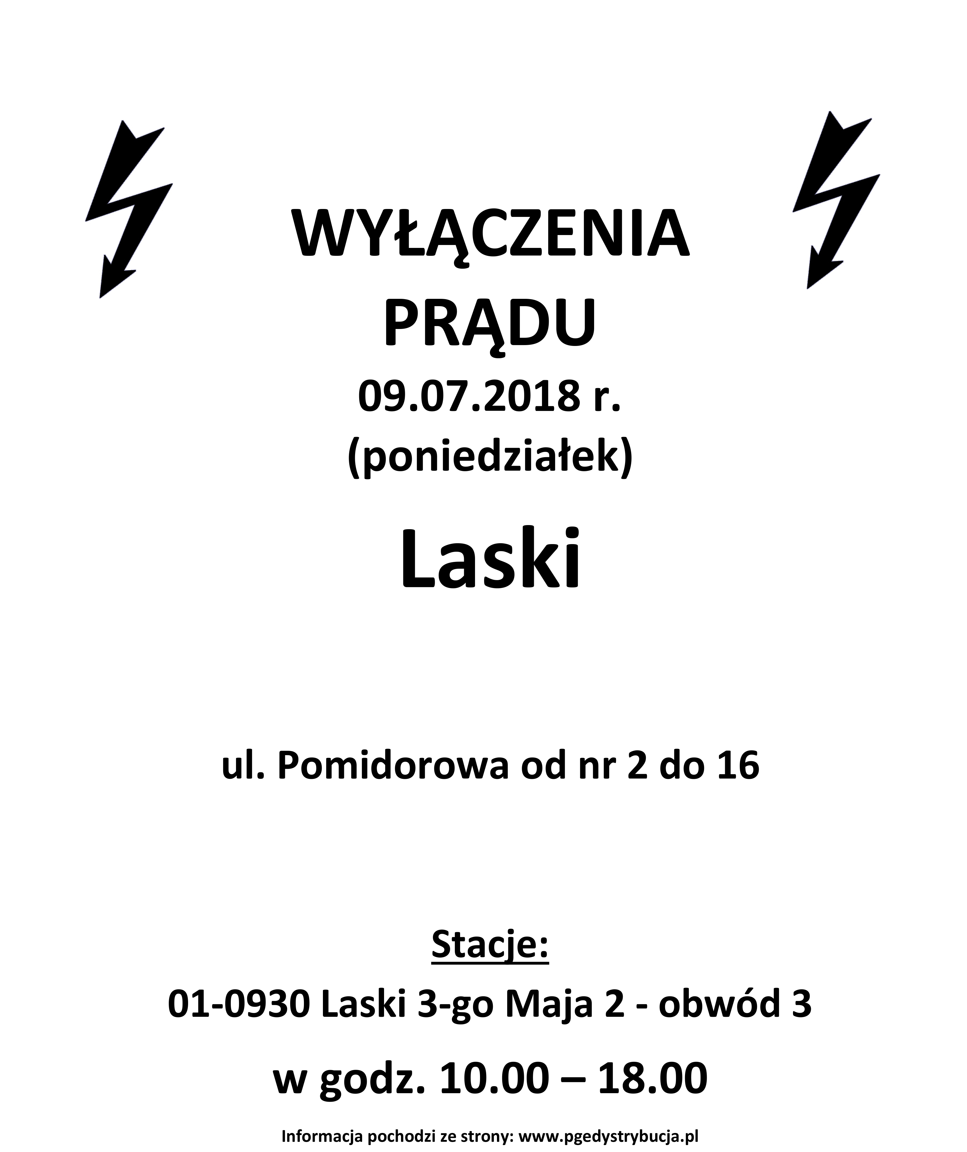 wyłączenie prądu laski