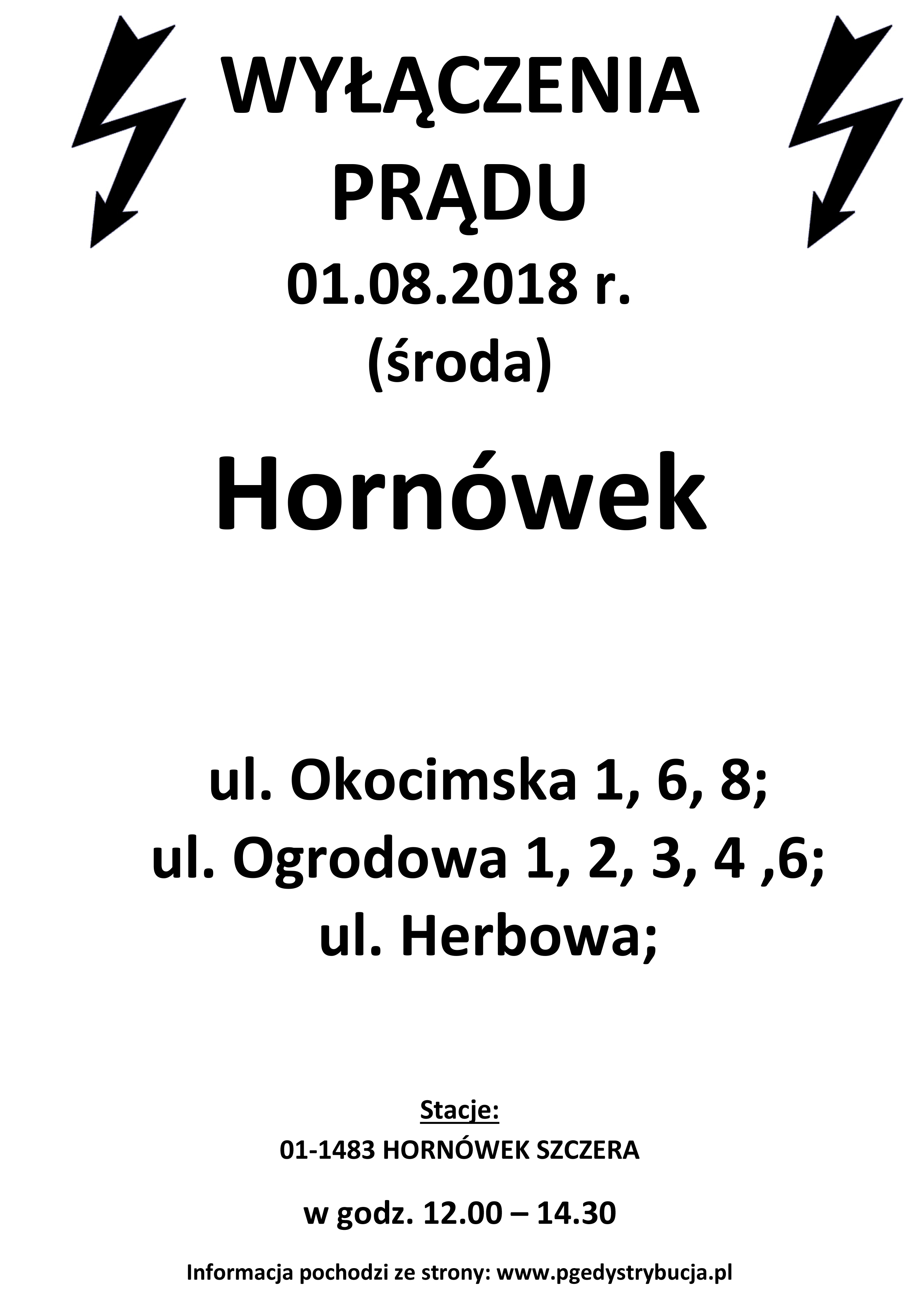 wyłączenie prądu hornówek