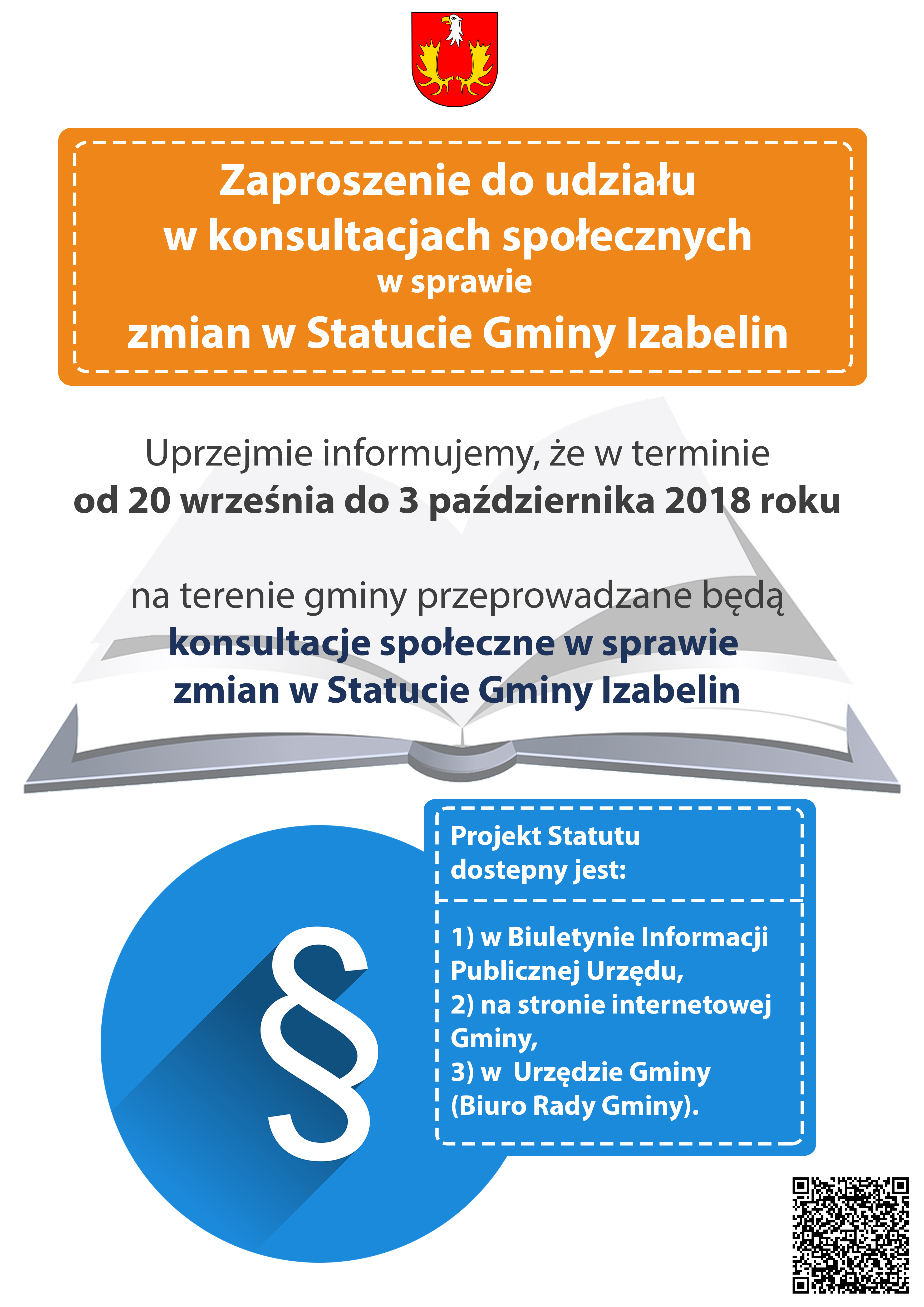 konsultacje społeczne statut - plakat