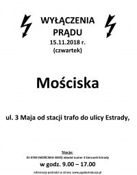 wyłączenie prądu Mościska