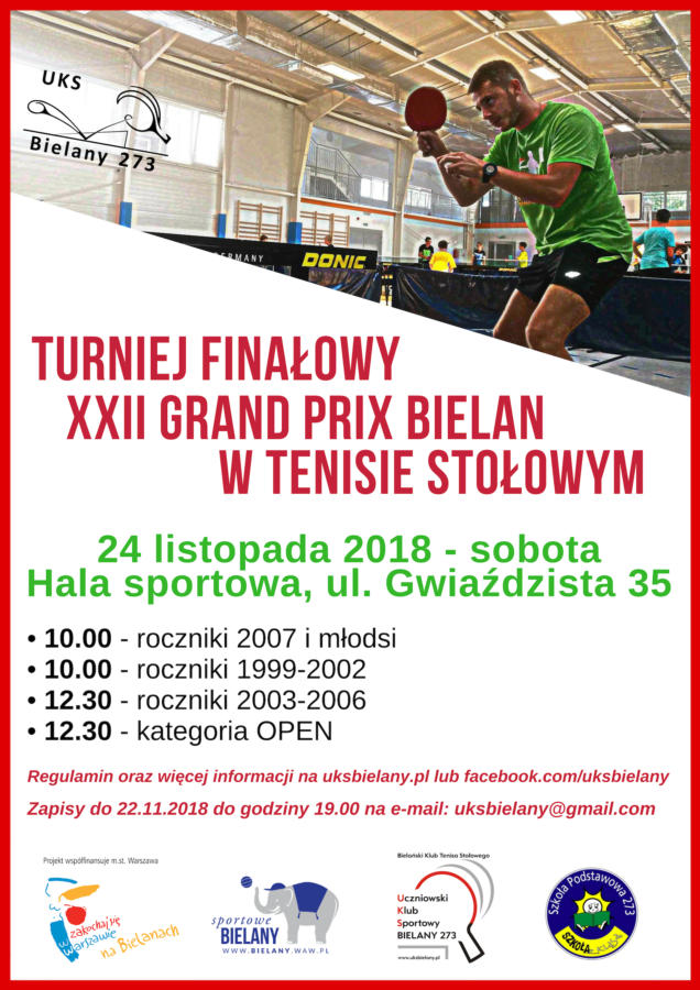 Plakat III turniej tenisa stołowego