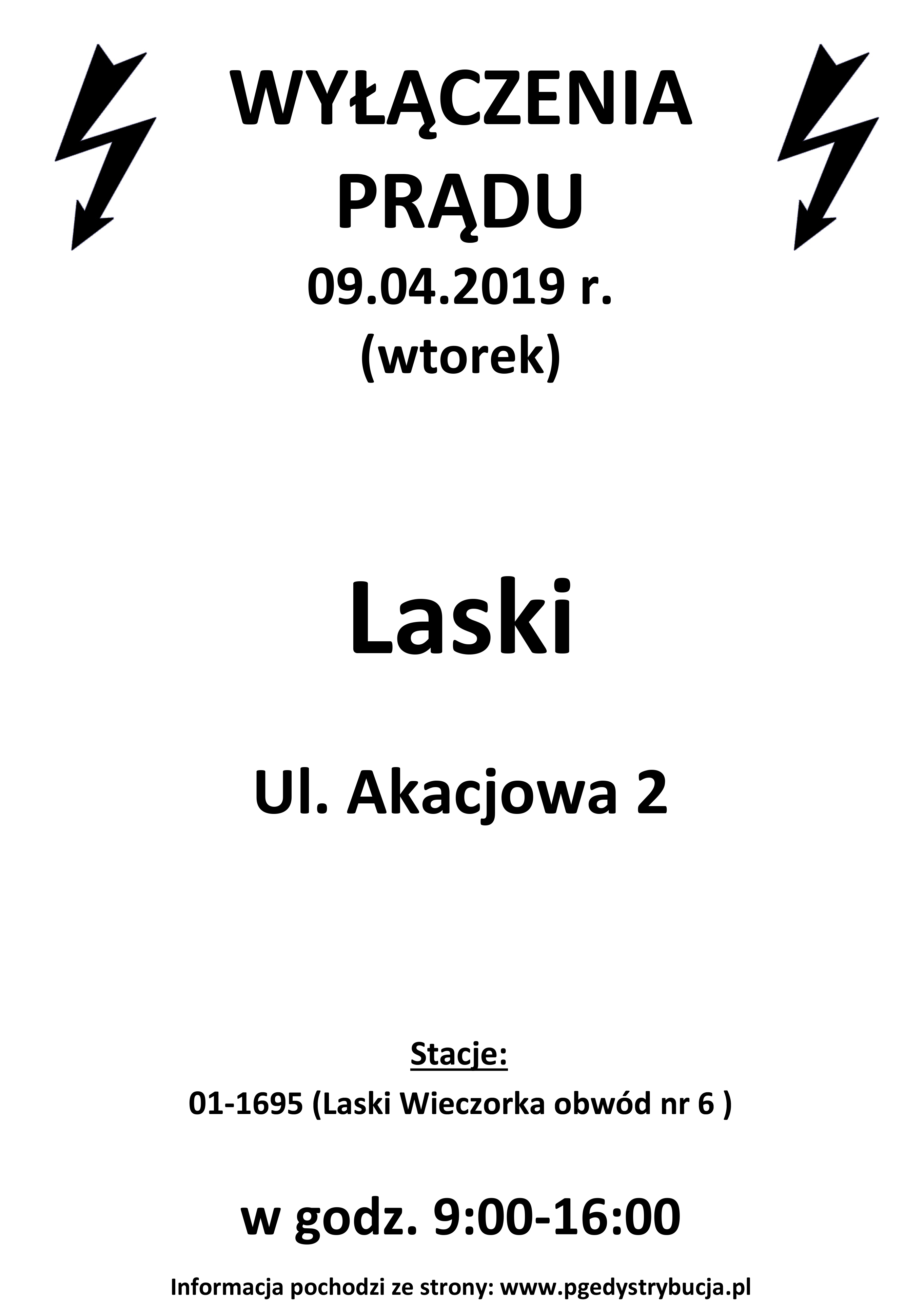 wyłączenie prądu Laski