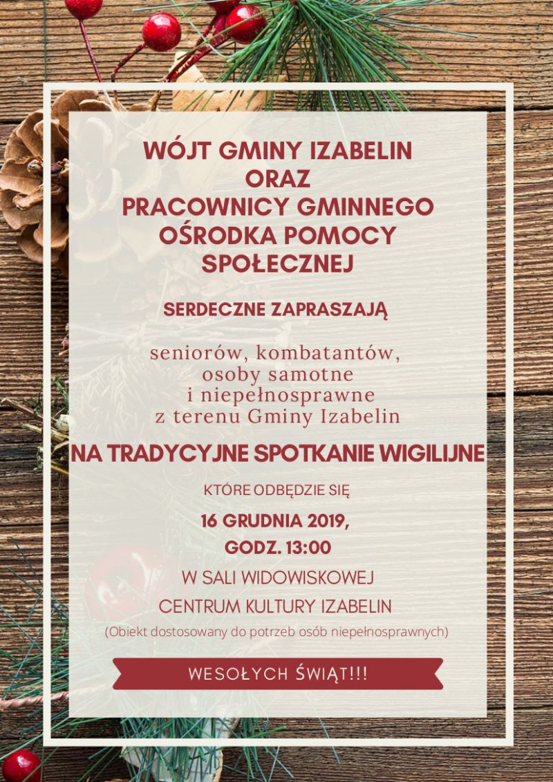 WÓJT GMINY IZABELIN ORAZ GMINNY OŚRODEK POMOCY SPOŁECZNEJ...