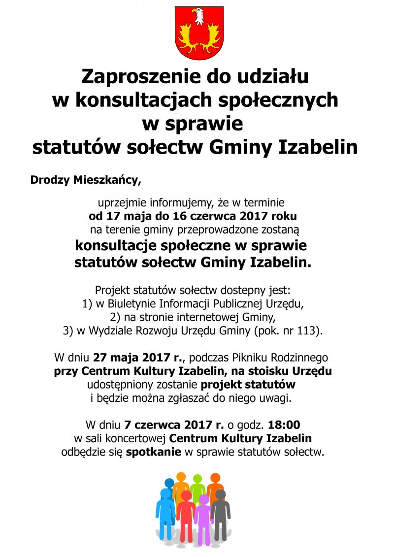 konsultacje społeczne - statuty sołectw - plakat