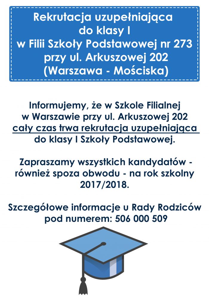 rekrutacja do szkoły w Mosciskach plakat