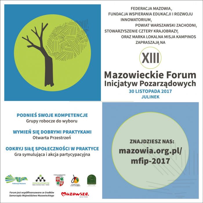 mazowieckie forum inicjatyw pozarządowych 2017 banner