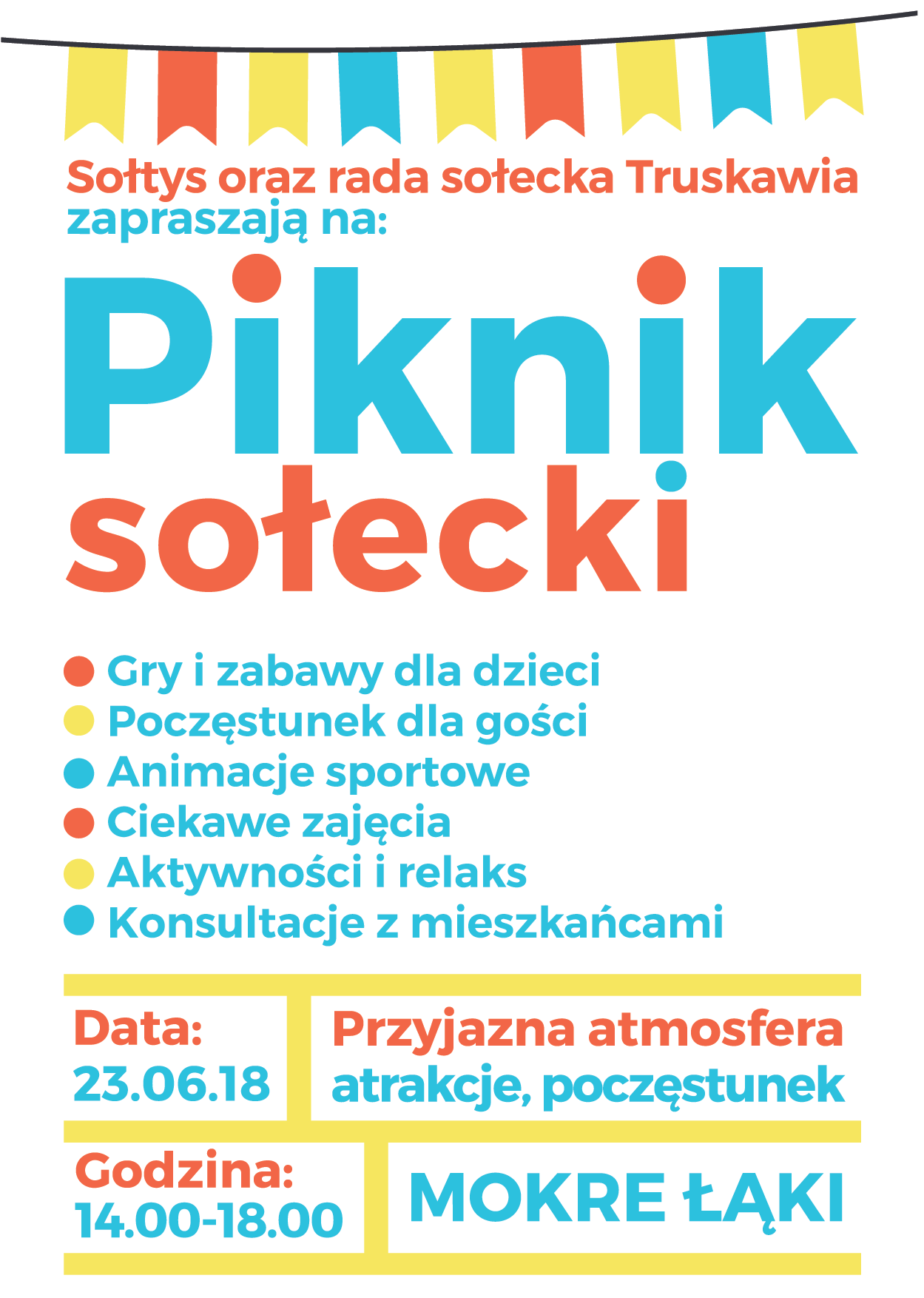 plakat na piknik sołecki w truskawiu