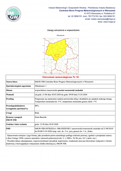 treść komunikatu w wersji graficznej