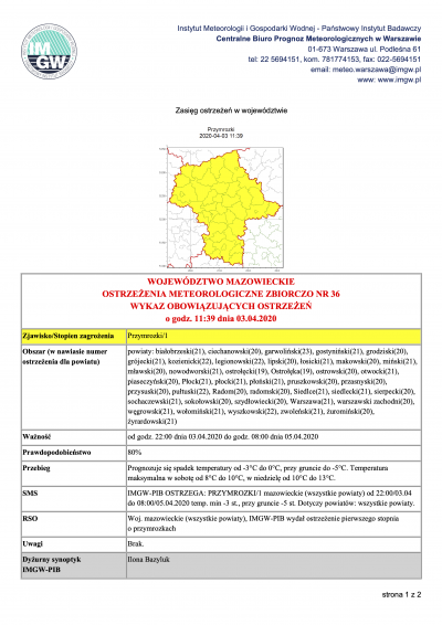 treść komunikatu w wersji graficznej