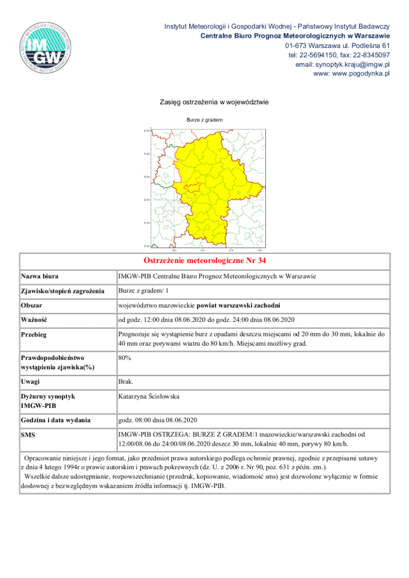 treść komunikatu w wersji graficznej