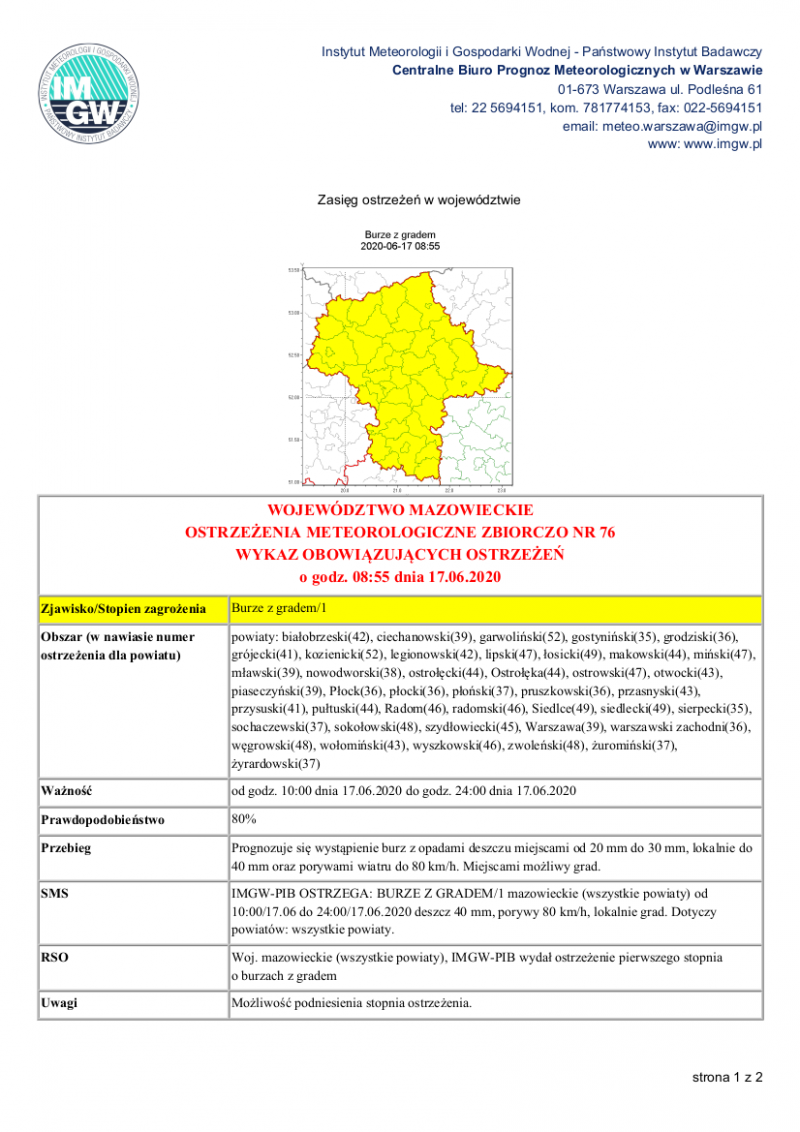 treść komunikatu w wersji graficznej