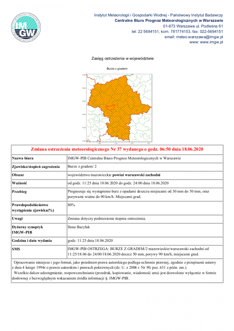 treść komunikatu w wersji graficznej