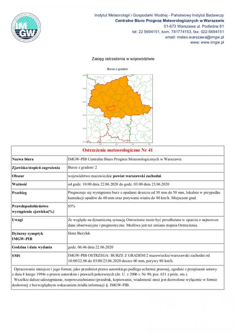 treść komunikatu w wersji graficznej