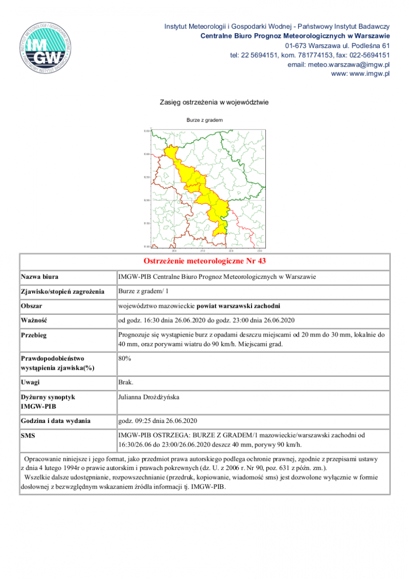 treść komunikatu w wersji graficznej