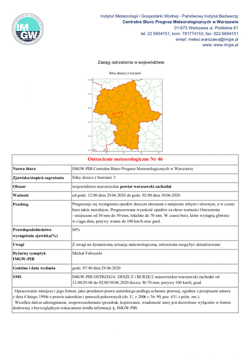 treść komunikatu w wersji graficznej