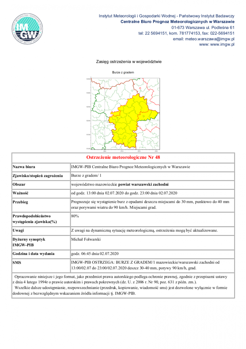 treść komunikatu w wersji graficznej