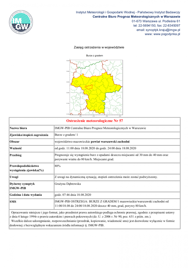 treść komunikatu w wersji graficznej