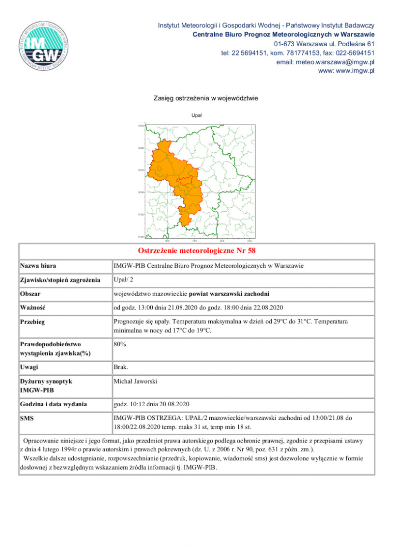 treść komunikatu w wersji graficznej