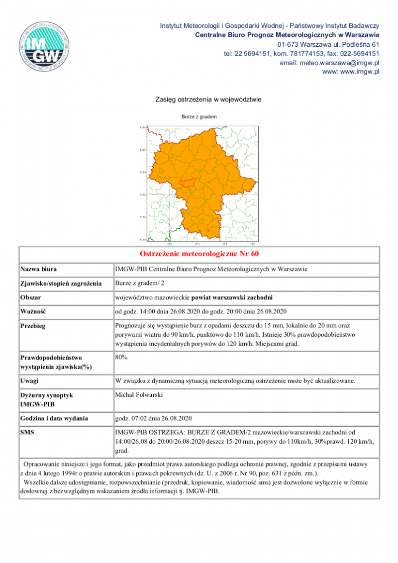 treść komunikatu w wersji graficznej