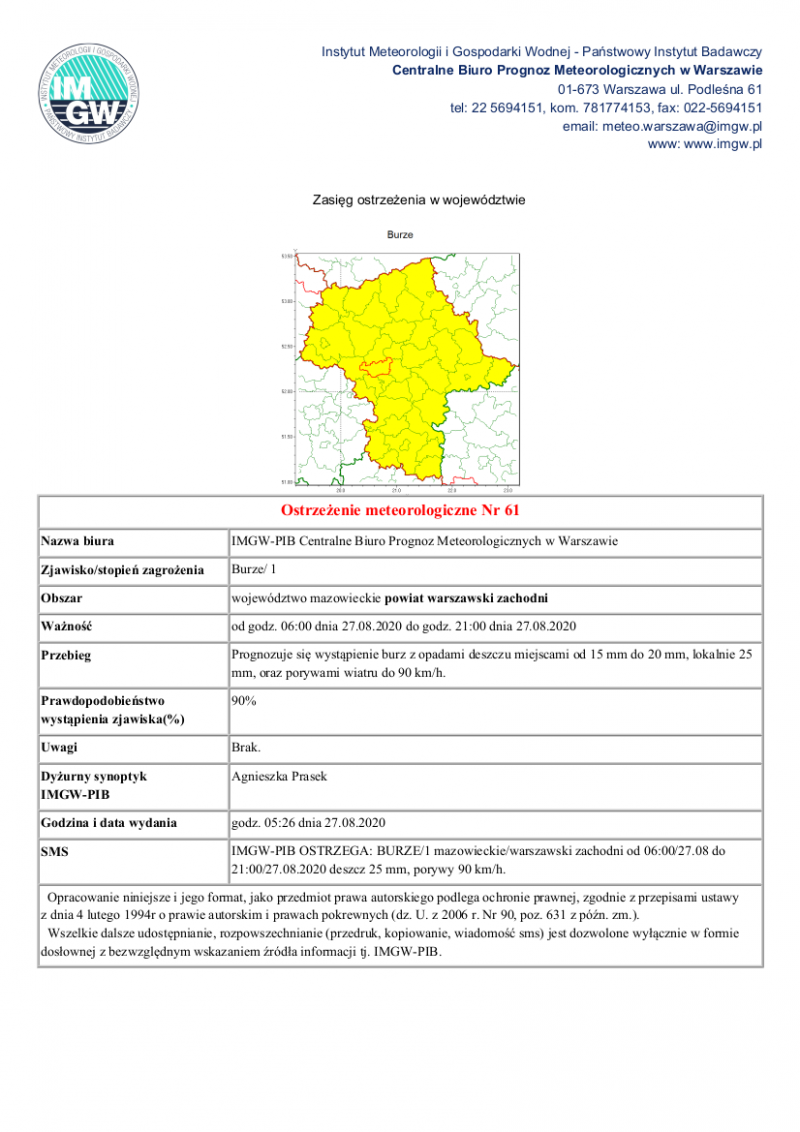 treść komunikatu w wersji graficznej