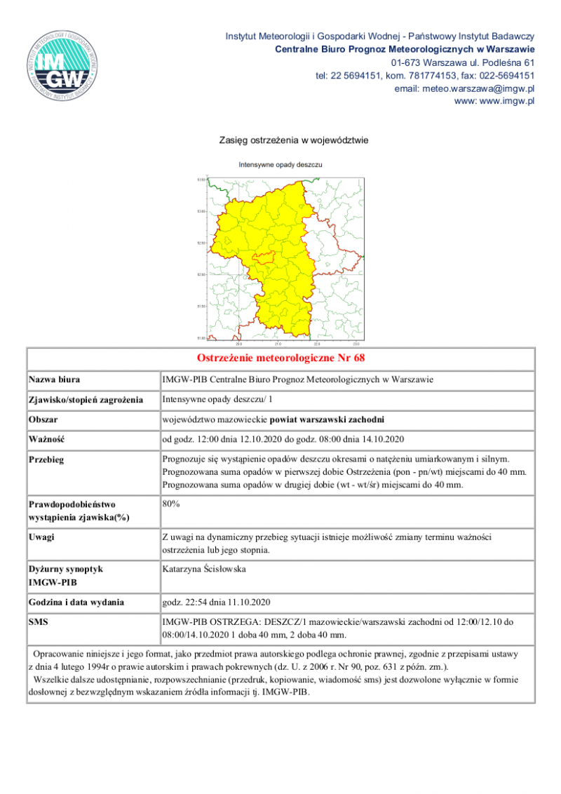 treść komunikatu w wersji graficznej