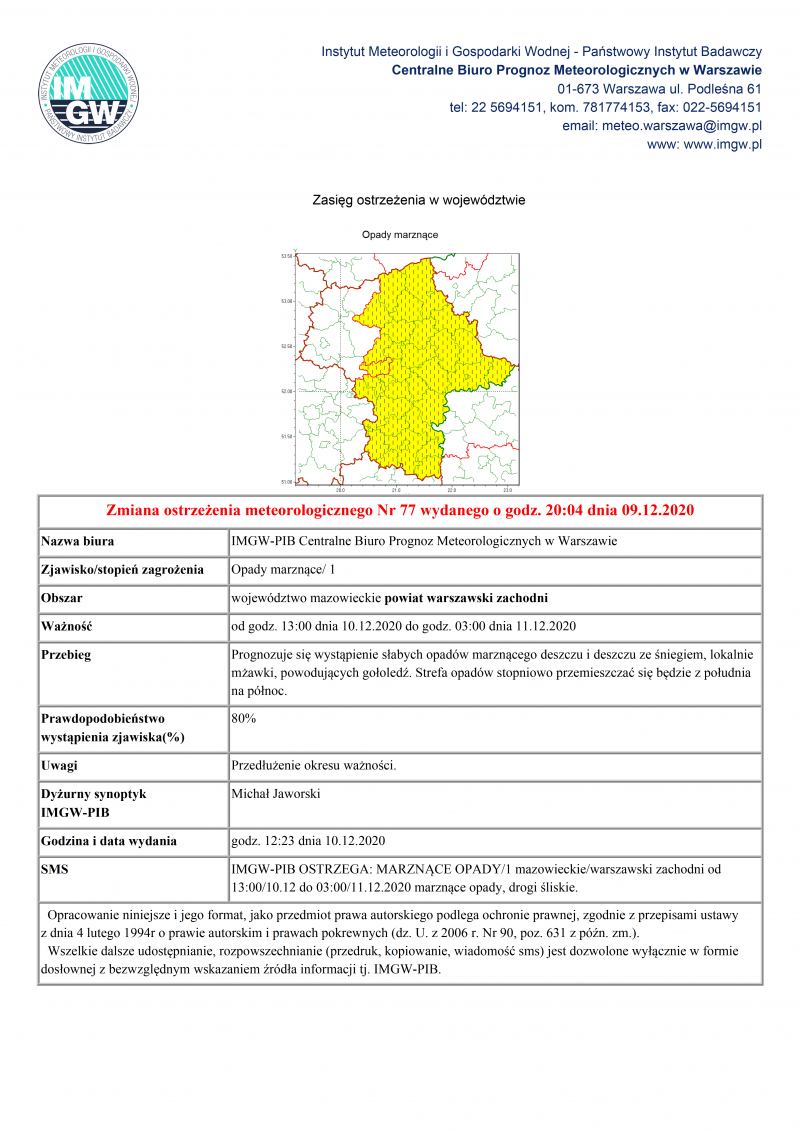 treść komunikatu w wersji graficznej