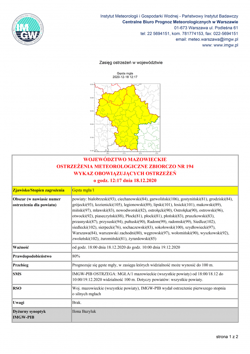 treść komunikatu w wersji graficznej