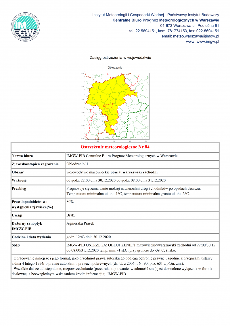 treść komunikatu w wersji graficznej