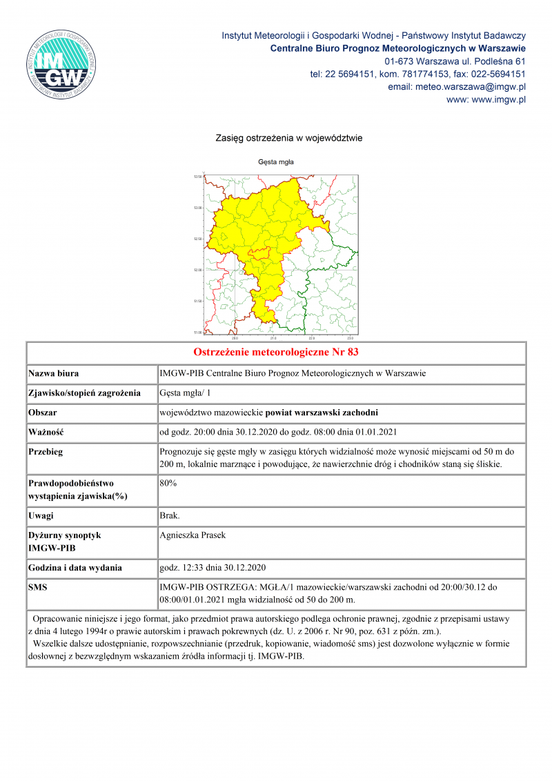 treść komunikatu w wersji graficznej