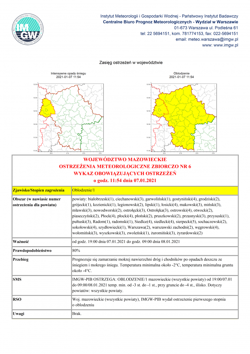 treść komunikatu w wersji graficznej