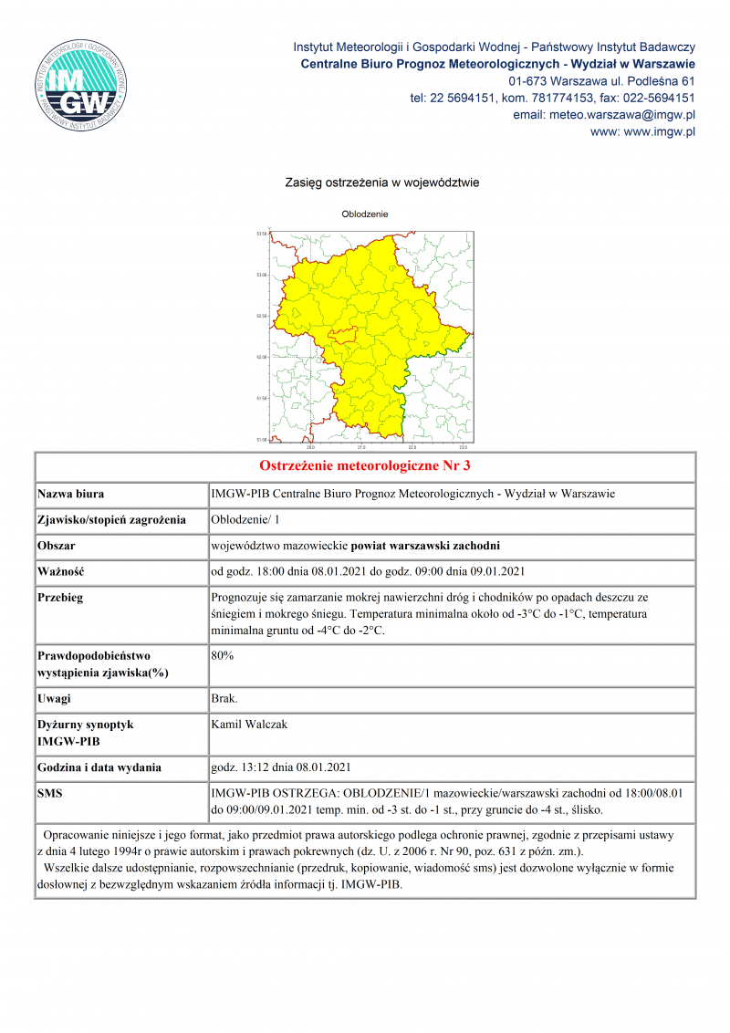 treść komunikatu w wersji graficznej