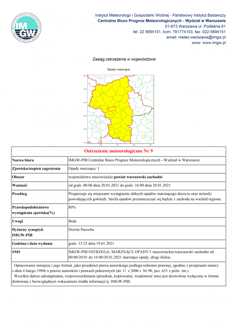 treść komunikatu w wersji graficznej