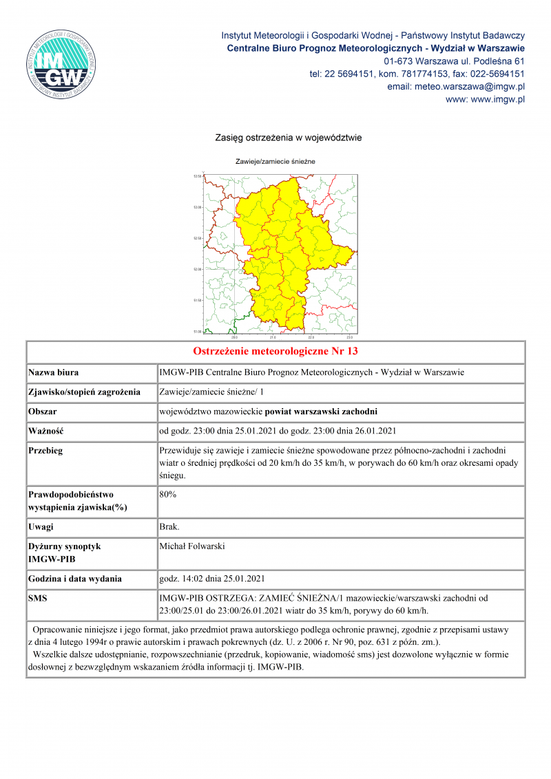 treść komunikatu w wersji graficznej