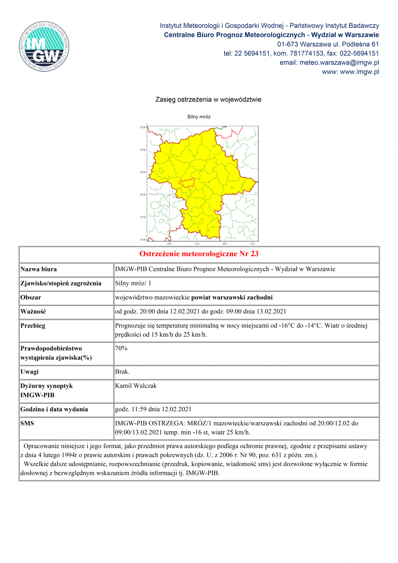 treść komunikatu w wersji graficznej