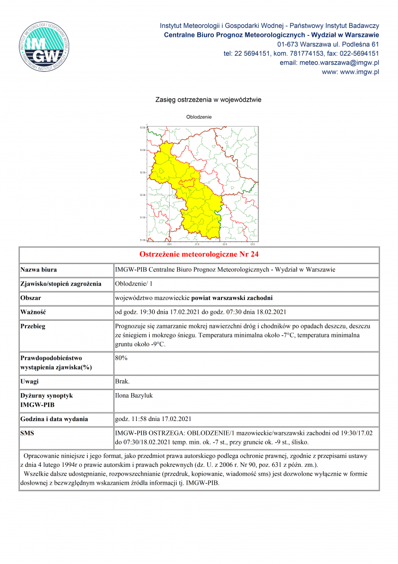 treść komunikatu w wersji graficznej