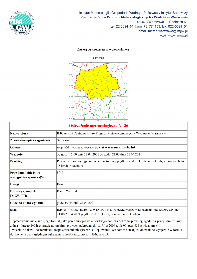 treść komunikatu w wersji graficznej