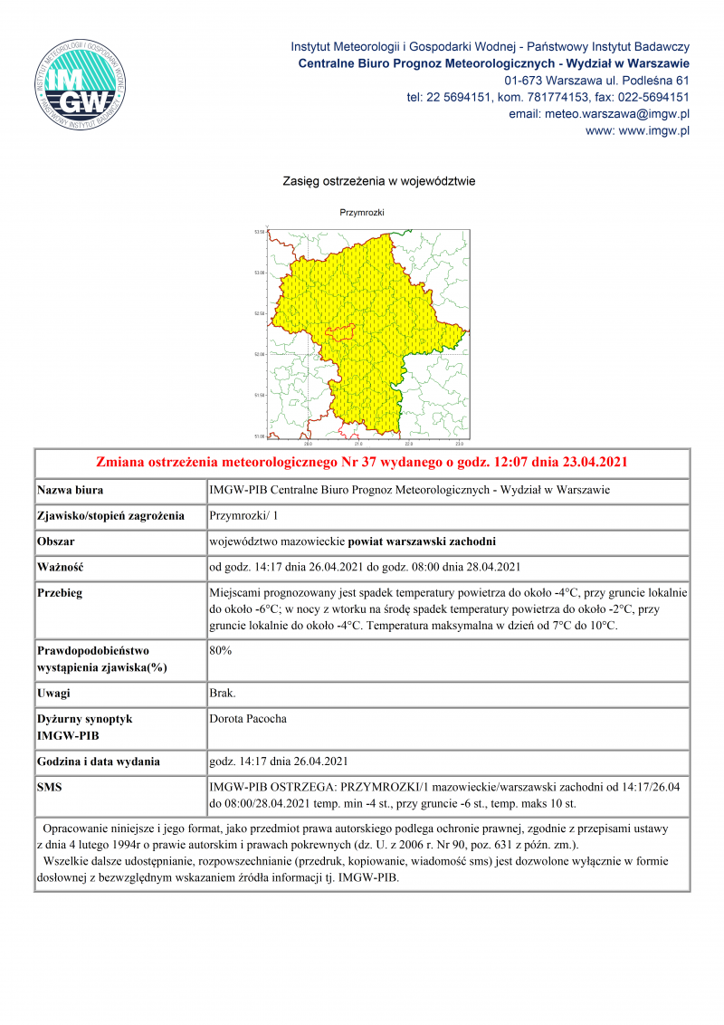 treść komunikatu w wersji graficznej