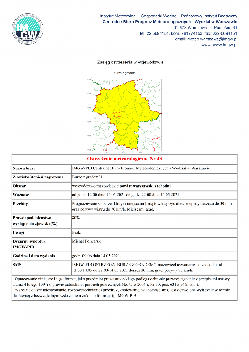 treść komunikatu w wersji graficznej