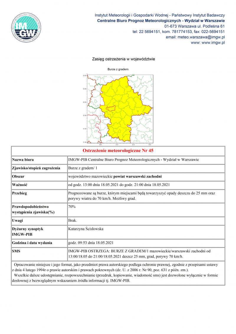 treść komunikatu w wersji graficznej