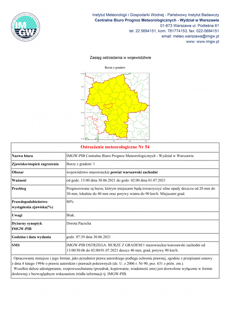 treść komunikatu w wersji graficznej