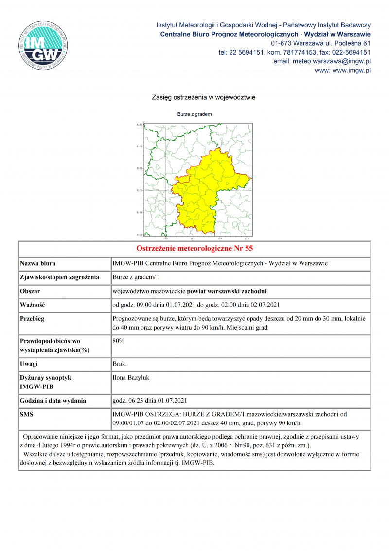 treść komunikatu w wersji graficznej