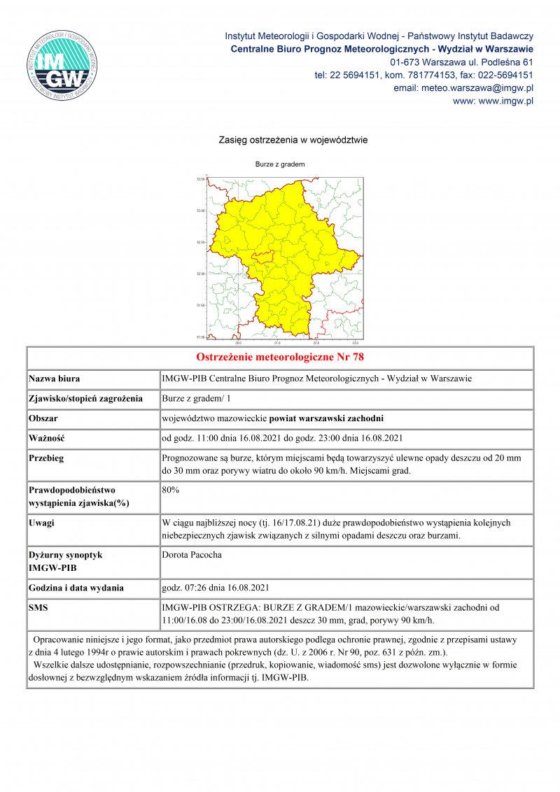 treść komunikatu w wersji graficznej