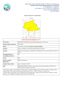 Ostrzeżenie meteorologiczne - burze w dniach 23 i 24 października 2019r.