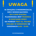 PRZERWA W DOSTAWIE WODY - HORNÓWEK