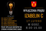 Wyłączenia prądu 17 lutego 2020 r. (poniedziałek) w Izabelinie C